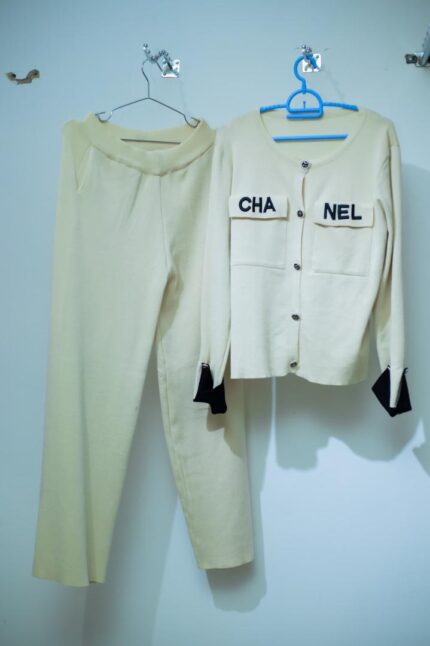 Channel Replica Co - ord Set - Light Cream