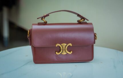 Leather Handbag - Dark Wine