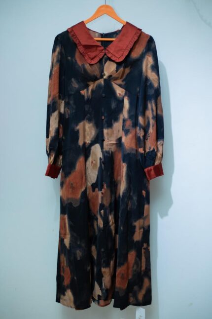 Black & Brown Printed Long Dress