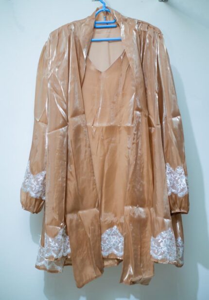 Beige, Brown Short Dress