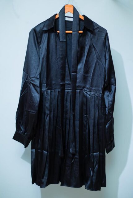 Black Satin Short Dress