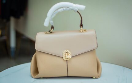 Leather Handbag - Cream