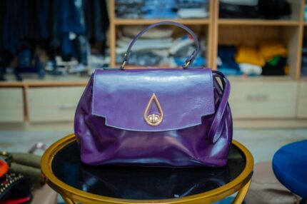 Patent Leather Handbag - Dark Purple