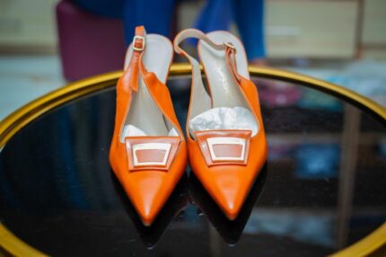 Purse Sandal Heels - Orange
