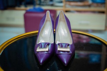 Purse Sandal Heels - Dark Purple