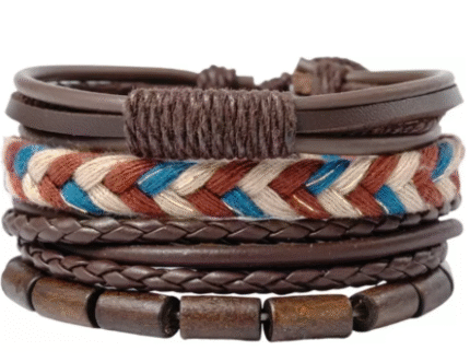 Yellow Chimes Leather Bracelet