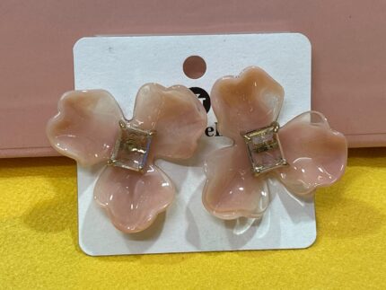 Pink Flower Design Earring