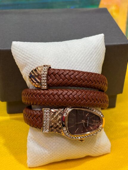 Bvlgari SerpentI Leather Watch for Women - Brown