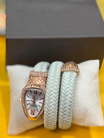 Bvlgari SerpentI Leather Watch for Women - Ice Blue